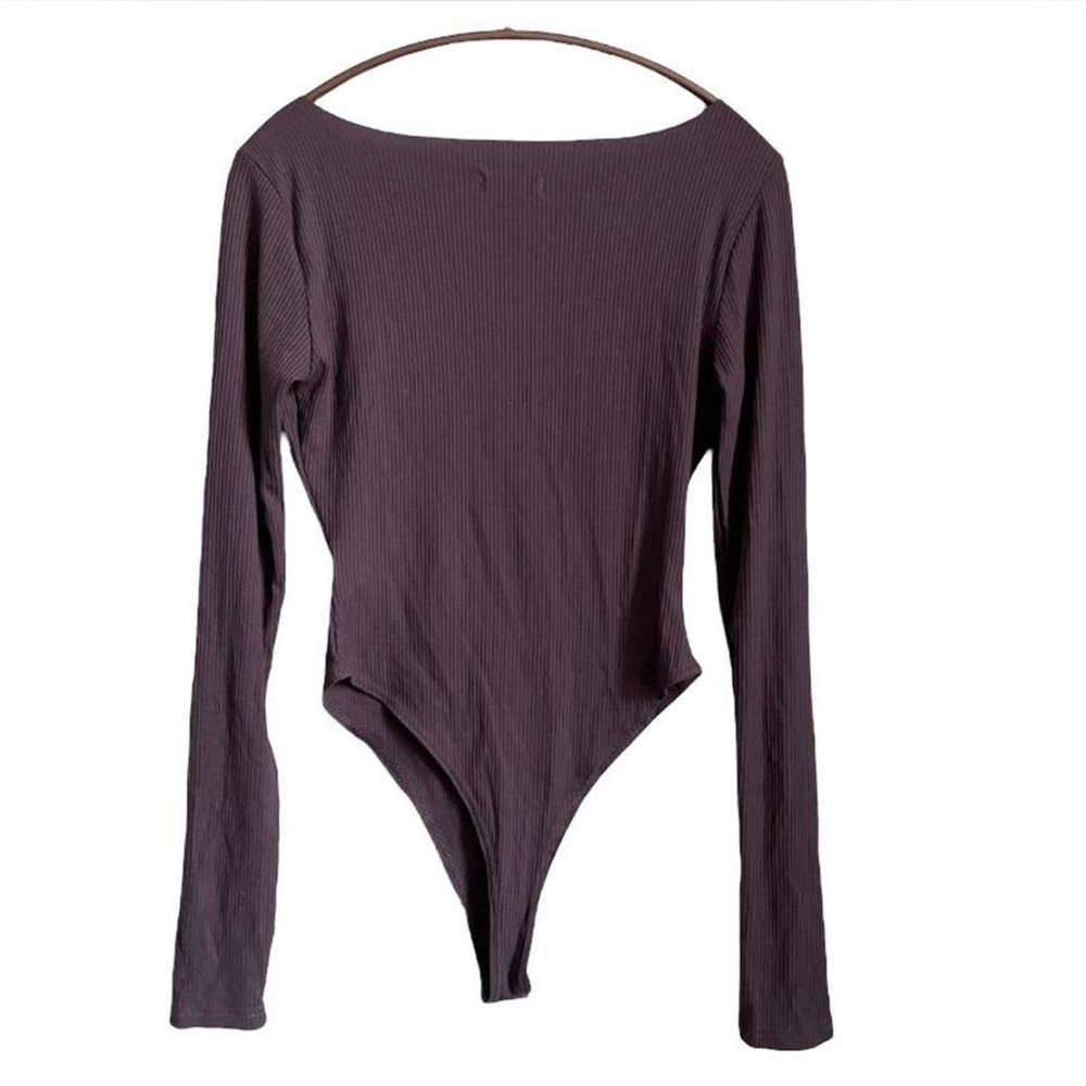 Meshki Ribbed Knit Top in Deep Brown - Picture 3 of 5